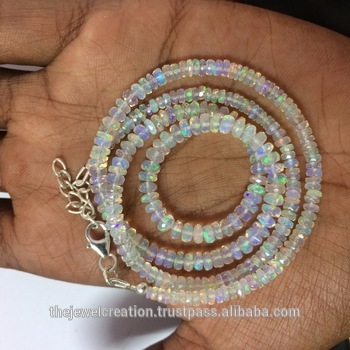 Natural Ethiopian Opal Gemstone Faceted Rondelle Beads Wholesale Strand