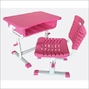 Institutional Desk & Chair - PVC Injection Molded Top, 670x440x820-760 mm | Ergonomic Design, Height Adjustable, Air Cushion Effect