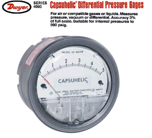 Dwyer 4006 Capsuhelic Differential Pressure Gauge