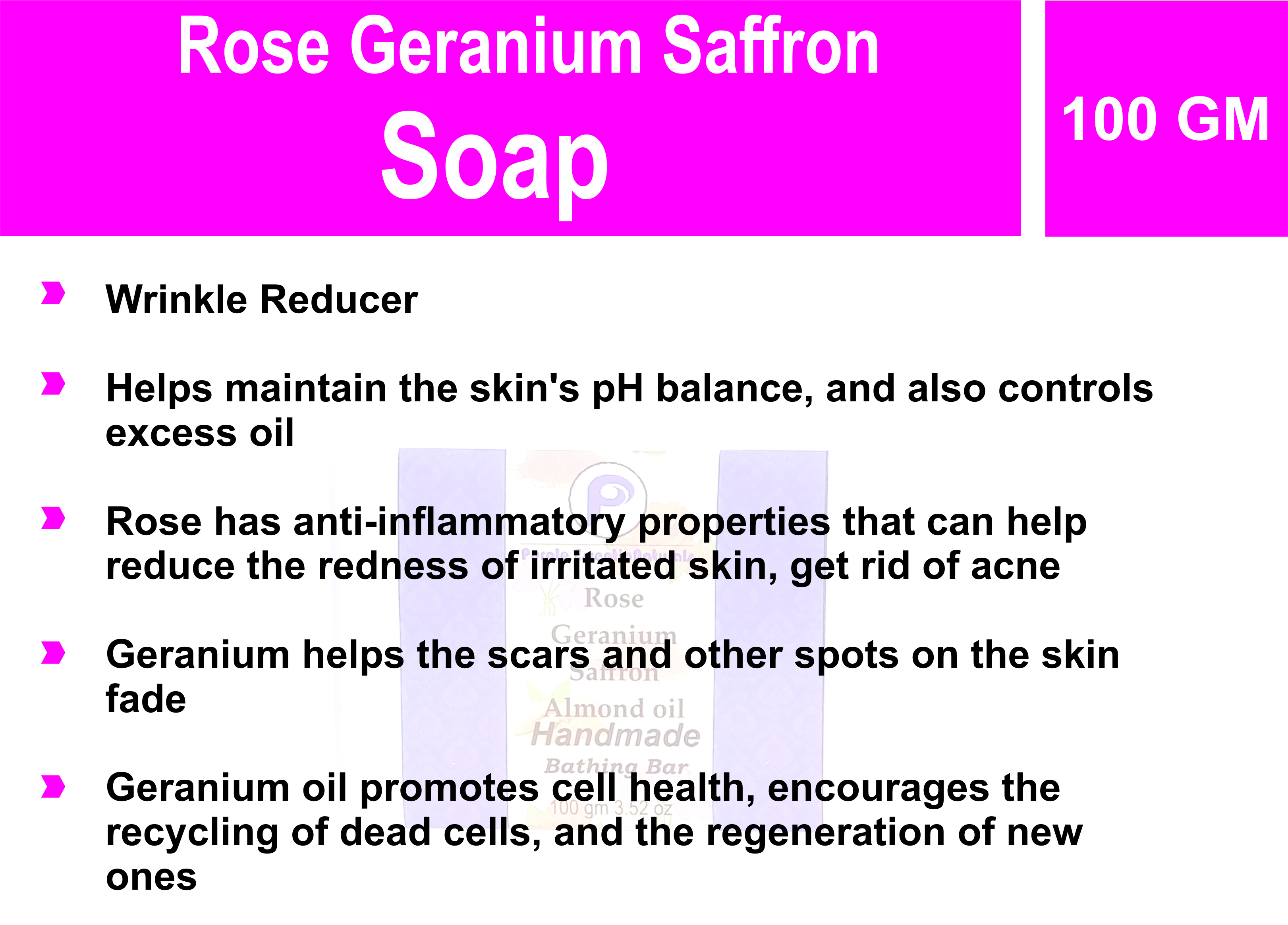 ROSE GERANIUM SAFFRON ALMOND OIL SOAP