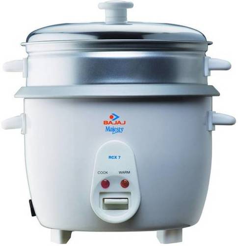 Functions: Cooking Bajaj Majesty New Rcx7 Electric Rice Cooker With Steaming Feature  (1.8 L, White)