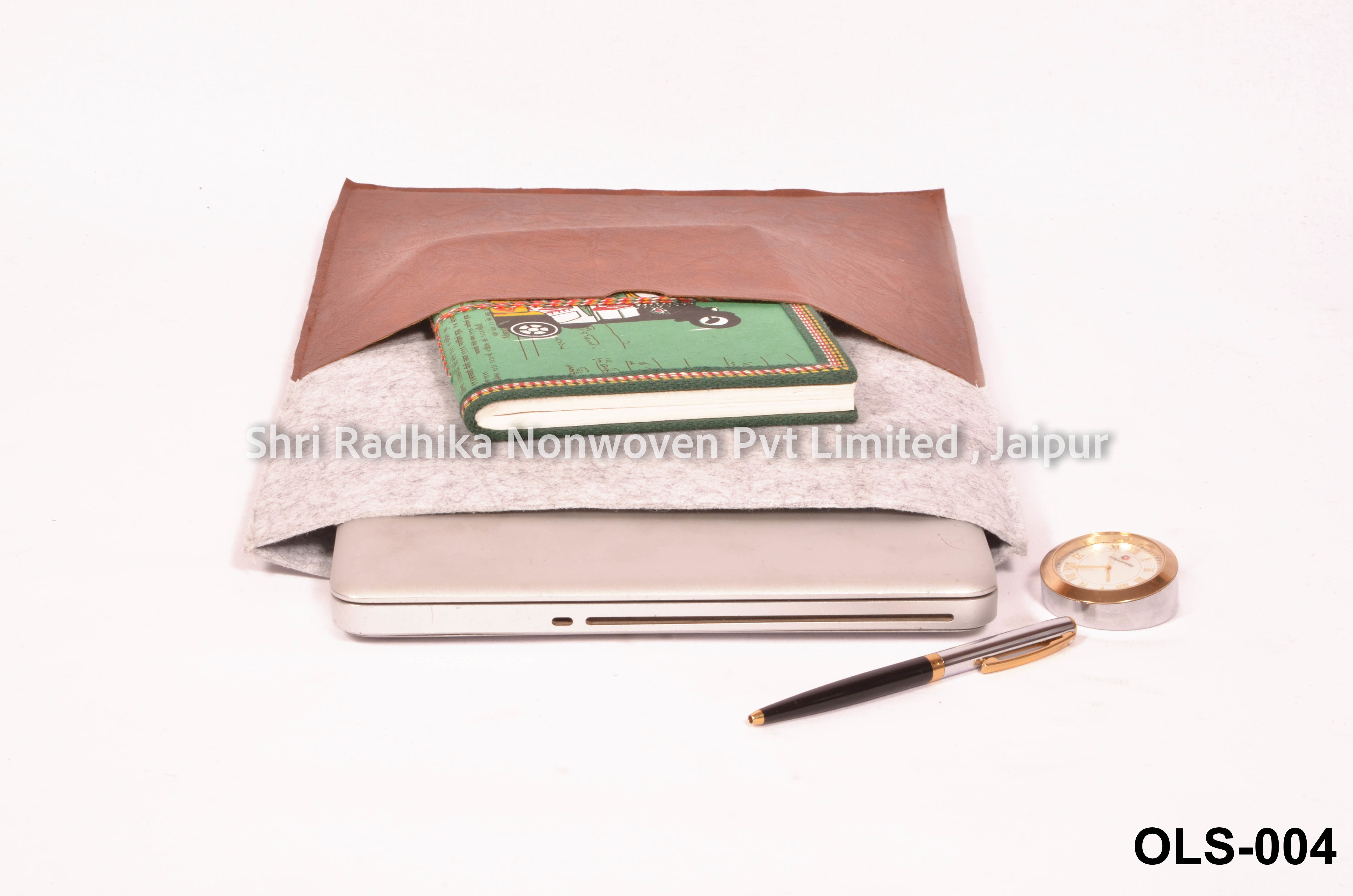 Grey Fabric fashionable felt laptop Sleeve