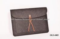 Hook And Loop Smart Felt Laptop Sleeve - Recyclable Felt, 35 Cm, Charcoal Grey | Shock Absorbing, Water Repellent, Tear-resistant Edges