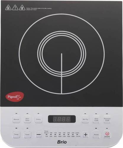 Silver Pigeon Brio-2100W Induction Cooktop  (Silver, Black, Push Button)