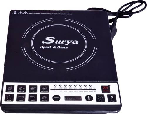 Black Surya M-13 Induction Cooktop  (Black, Push Button)