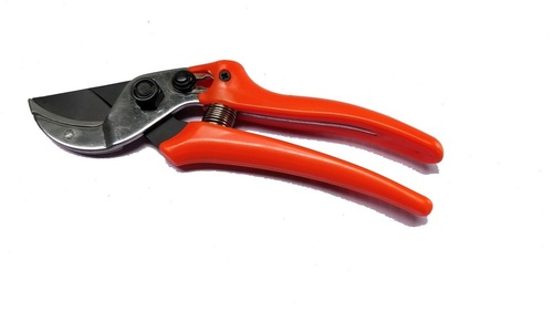 Secateur - Iron Material, 18 cm Size | Orange and Grey Color, Ideal for Cutting Soft or Live Branches with a Clean and Accurate Cut