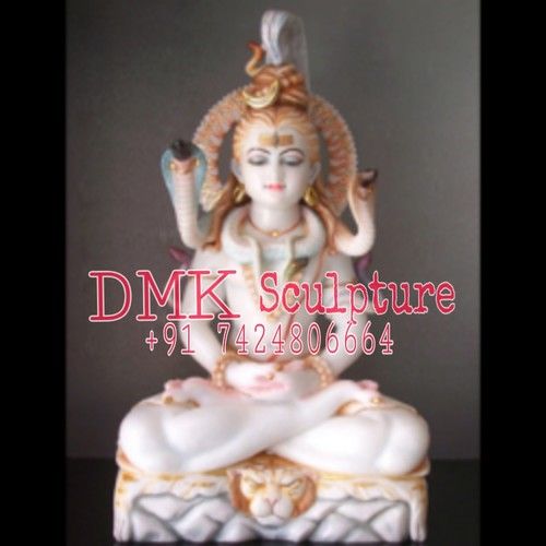 White Marble Sitting Shiv Statue