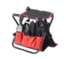 Prem Garden Tool (Fgt-1000) - Metal & Fabric Construction | Black And Orange Design, Durable For All Your Gardening Needs