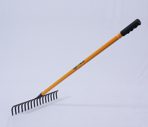PREM Garden Rake (FRWH-8) - Iron Material Large Area Use Yellow and Black Color | Essential Tool for Final Soil Preparation in Gardens