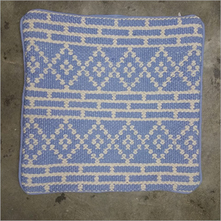 Cushion Cover - Cotton Blend 16x16 Inches Blue | Soft Comfort, Decorative Geometric Pattern, Durable, Easy Cleaning