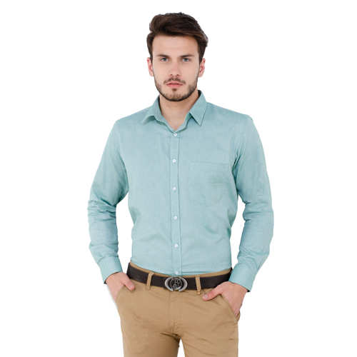 Men's Casual Shirt - Cotton, Light Blue, Long Sleeve | Soft Texture, Skin Friendly, Perfect Fit, Easy Wash