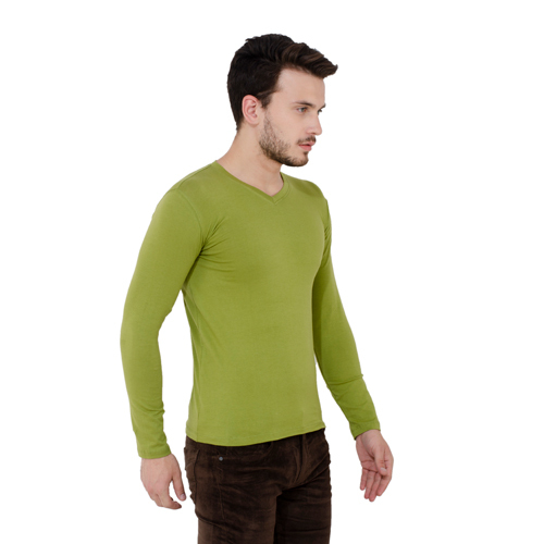 Men Round Plain Cotton T-Shirt