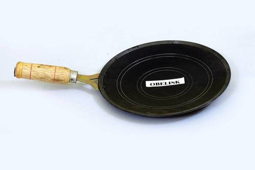 obelisk Best Quality Pure Loha/Iron/Lokhand Chapati Roti Tawa with Wooden Handle Size 11 inch Diameter Tawa 11 cm diameter  (Iron)