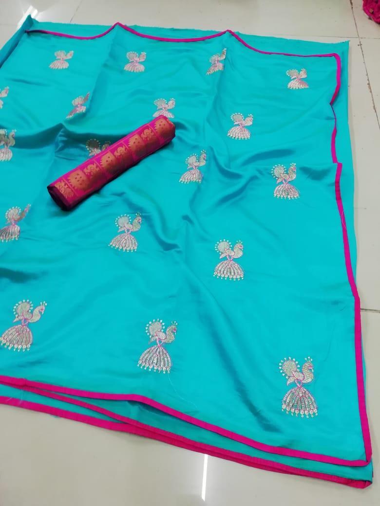 Sana Silk Embroidery Work Saree