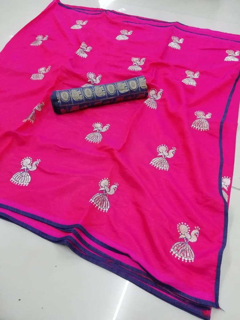 Sana Silk Embroidery Work Saree