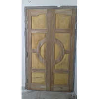Wooden Panel Door - Natural Wood, Customizable Dimensions, 4 Panel Design | Termite Resistant, Elegant Double Door, Easy Installation