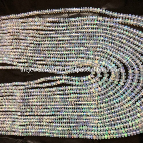 Natural Ethiopian Opal Stone Plain Smooth Beads 5-10mm Graduated