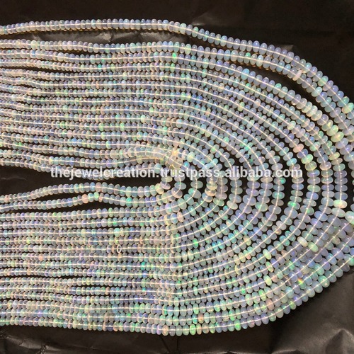 Natural White Ethiopian Welo Opal Smooth Plain Top Quality Beads