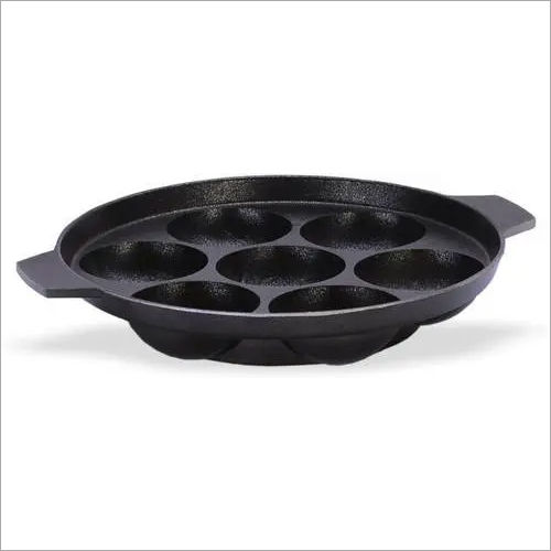 Stainless Steel Brilliant Non-Stick Grey Appam Patra Hammertone Paniyarakkal