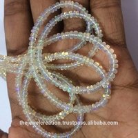3mm Natural Ethiopian Opal Gemstone Smooth Rondelle Beads Strand