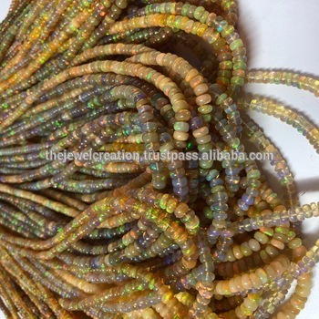 Natural Ethiopian Opal Gemstone Smooth Rondelle Beads Lot Wholesale