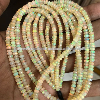3mm to 5mm Ethiopian Opal Yellow Gemstone Rondelle Beads