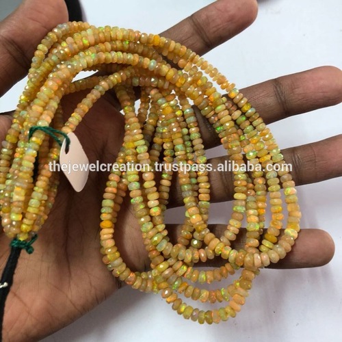 Natural Ethiopian Opal Gemstone Full Fire Beads Strand