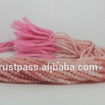 Natural Pink Opal Gemstone Faceted Loose Beads For Jewelry Making