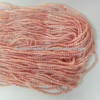 2mm Natural Pink Opal Gemstone Faceted Round Beads
