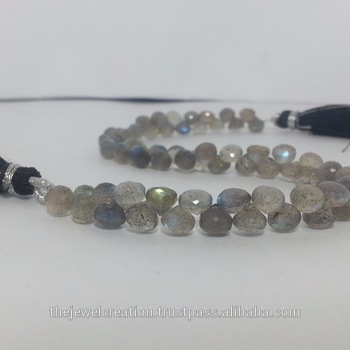 Natural Labradorite Stone Faceted Teardrops Briolette