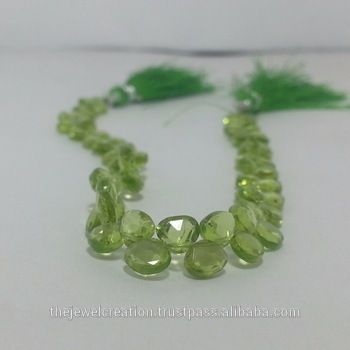 Stone Natural Green Peridot Gemstone Heart Shaped Briolette