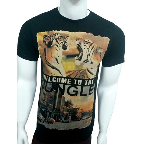 Mens Round Neck Printed T-Shirt