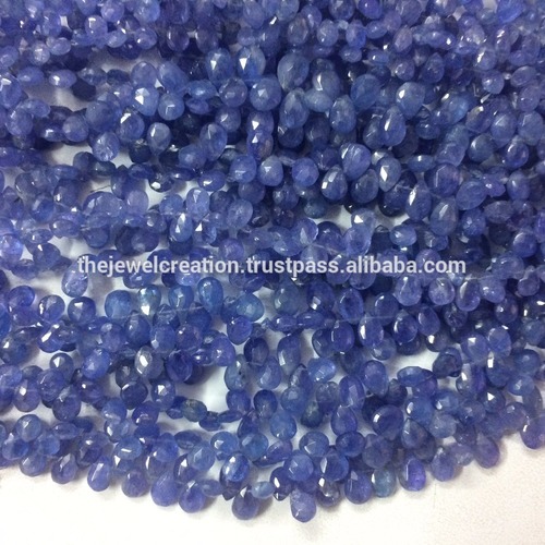 Blue Natural Tanzanite Faceted Pear Shape Briolette Bead Wholesale Gemstone Beads