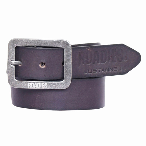 Men's Leather Vintage Silvertone Buckle Belt