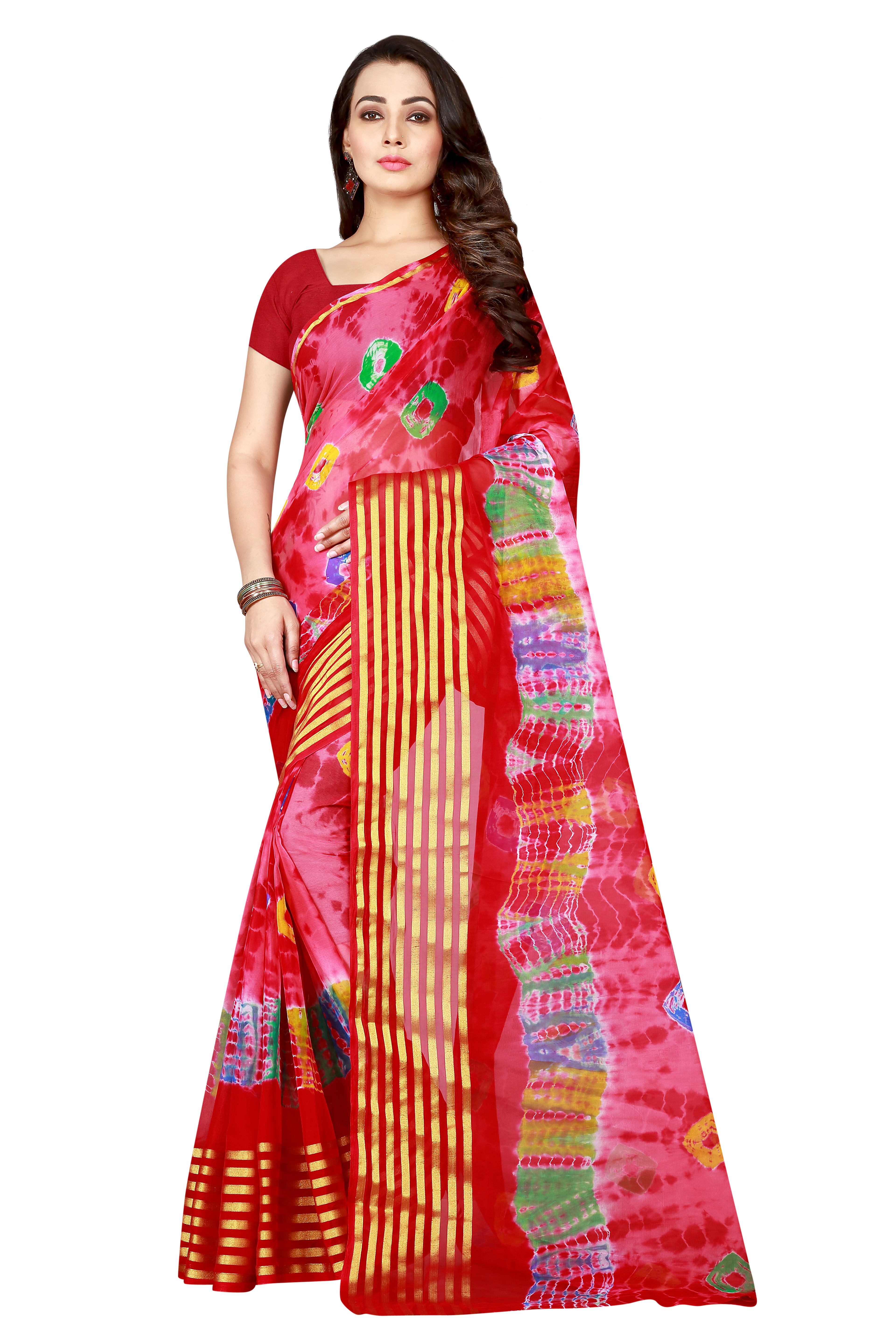 Chiffon Bandhani Saree