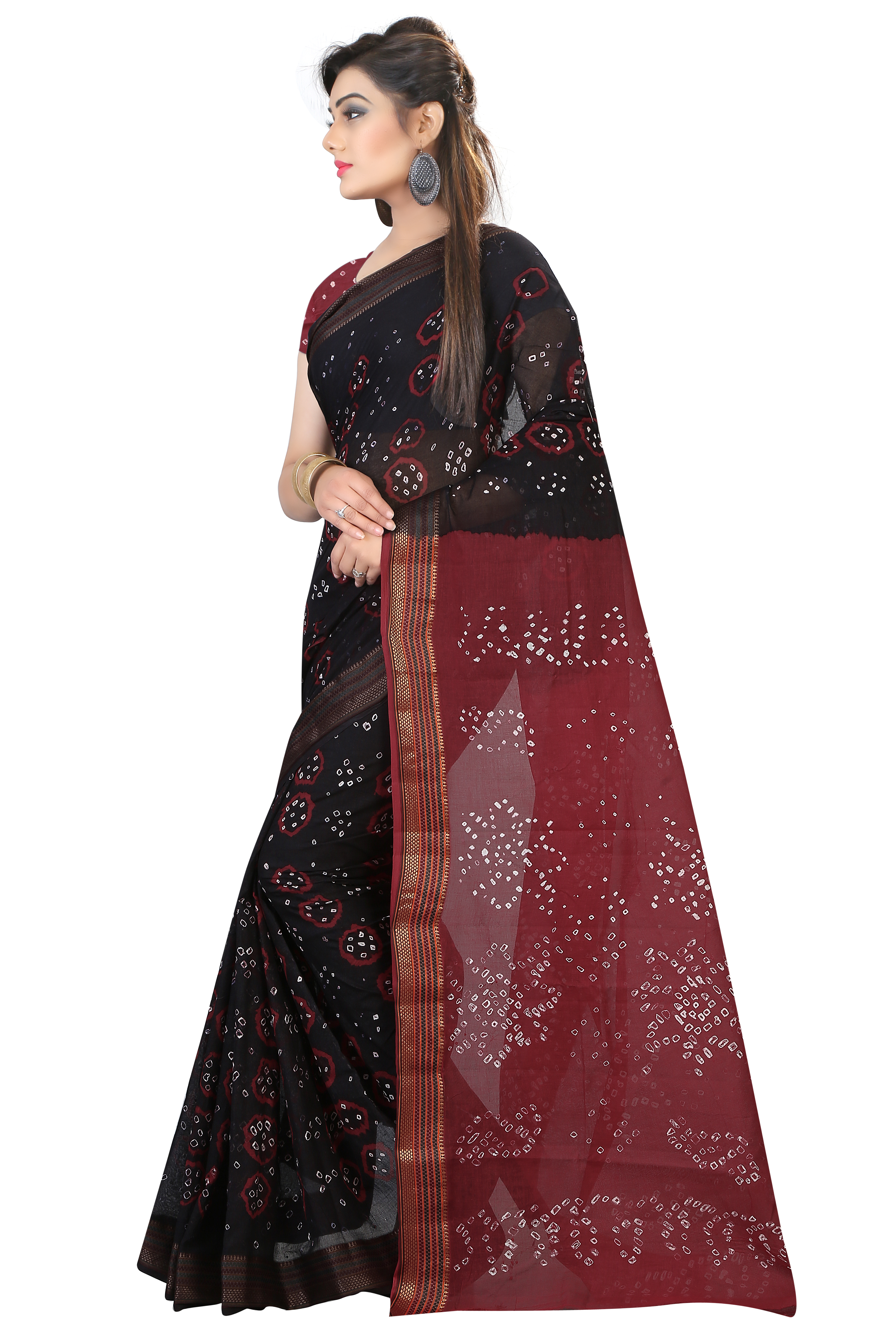 Cotton Bandhani Saree