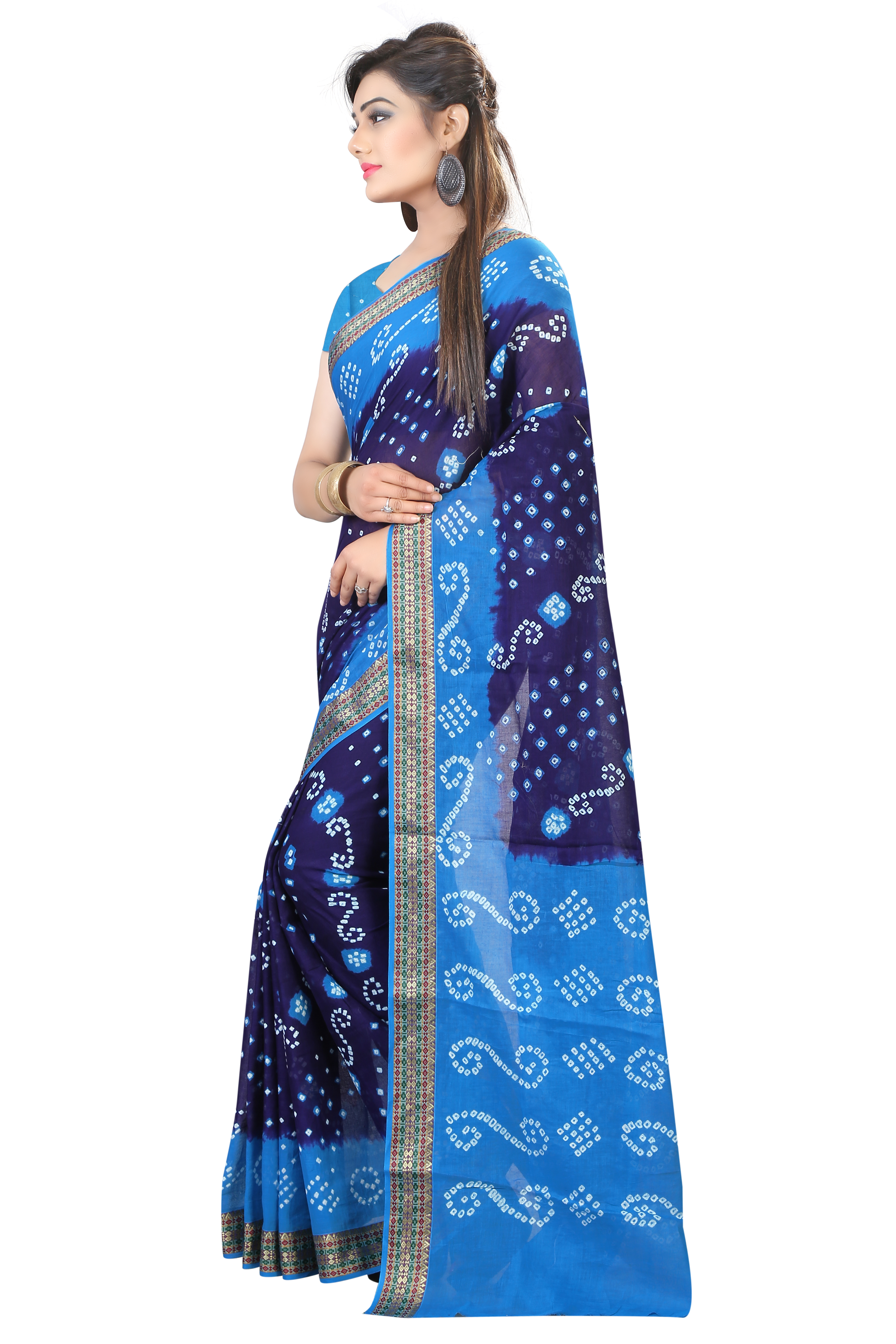 Cotton Bandhani Saree