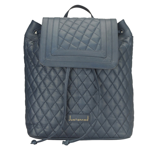 Ladies Blue Leather Backpack