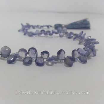 Natural Iolite Faceted Pear Shape Briolette Beads