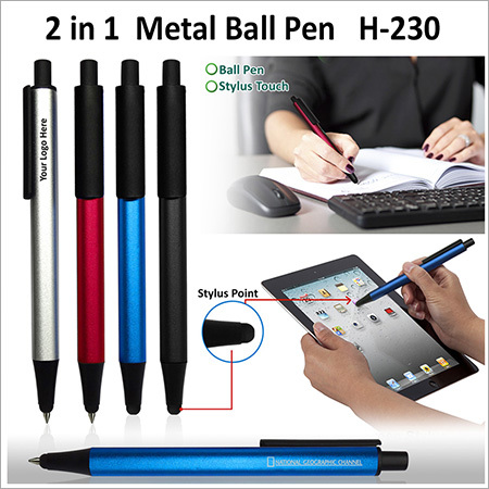 Good Quality And Smooth Writing H-230 2 In 1 Metal Ball Pen