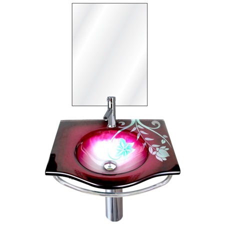 Wall Mounted Glass Wash Basin Size: 18 Inch To 24 Inch 19Mm