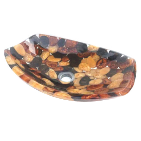 Decorative Glass Resin Wash Bowl Size: 12X18