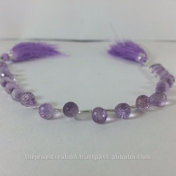 Stone Natural Pink Lavender Amethyst Faceted Drop Beads Strand