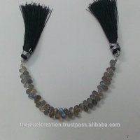 Natural Labradorite Drops - 4.5 Inch Strand, 52-54 Faceted Beads 3.5-4 Mm, Grade Aaa Quality