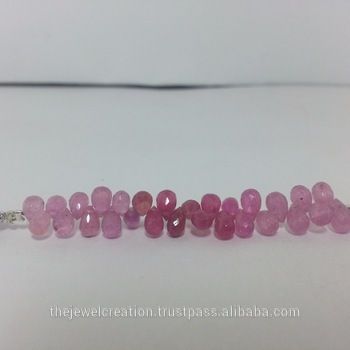 Natural Pink Sapphire Faceted Teardrop Beads Drop Briolette