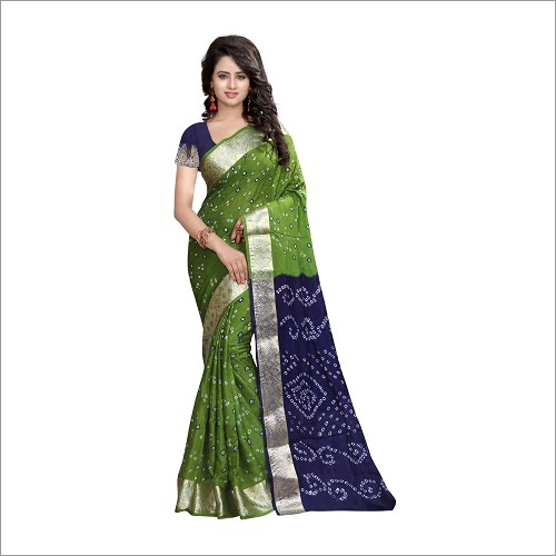 Teen Dana Bandhani Saree