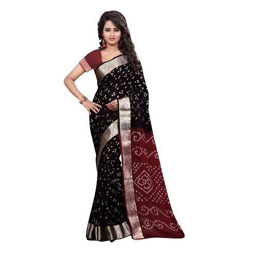 Teen Dana Bandhani Saree
