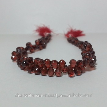 Mozambique Red Garnet Faceted Teardrop Beads Briolette