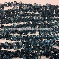 Stone Natural London Blue Topaz Faceted Pear Shape Natural Beads