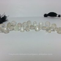 Saloni Moonstone Smooth Pear Shape Briolette Beads
